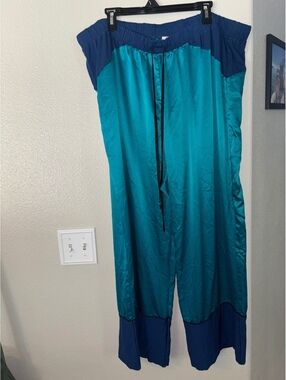 Sophie Theallet for Cacique Satin Colorblock Wide Leg Pajama Pants 26/28